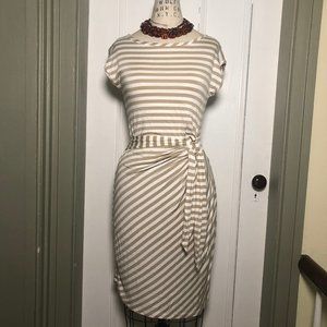 NWT Spense Striped Faux Wrap Dress Size Small